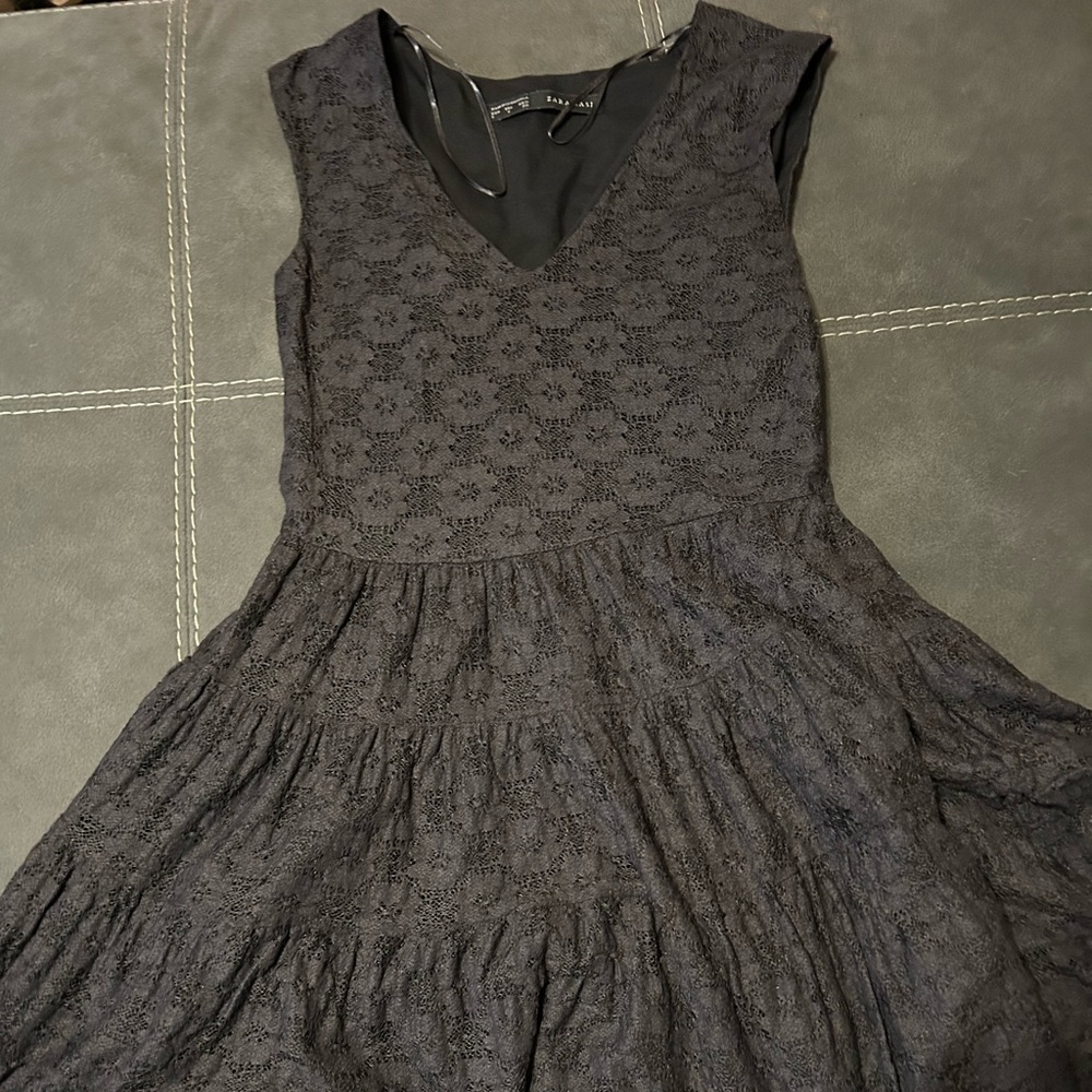 Zara Black Lace Midi Dress